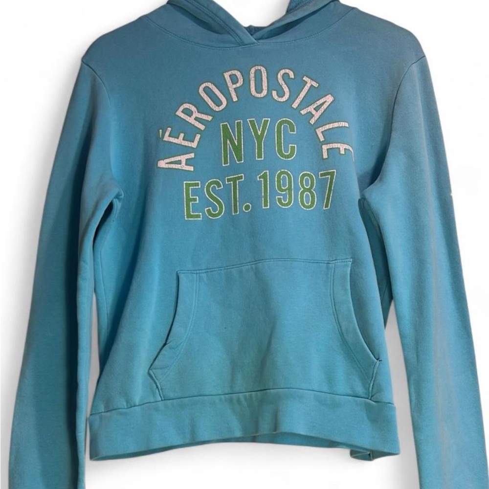 Aeropostale Teal Hoodie with NYC Graphic